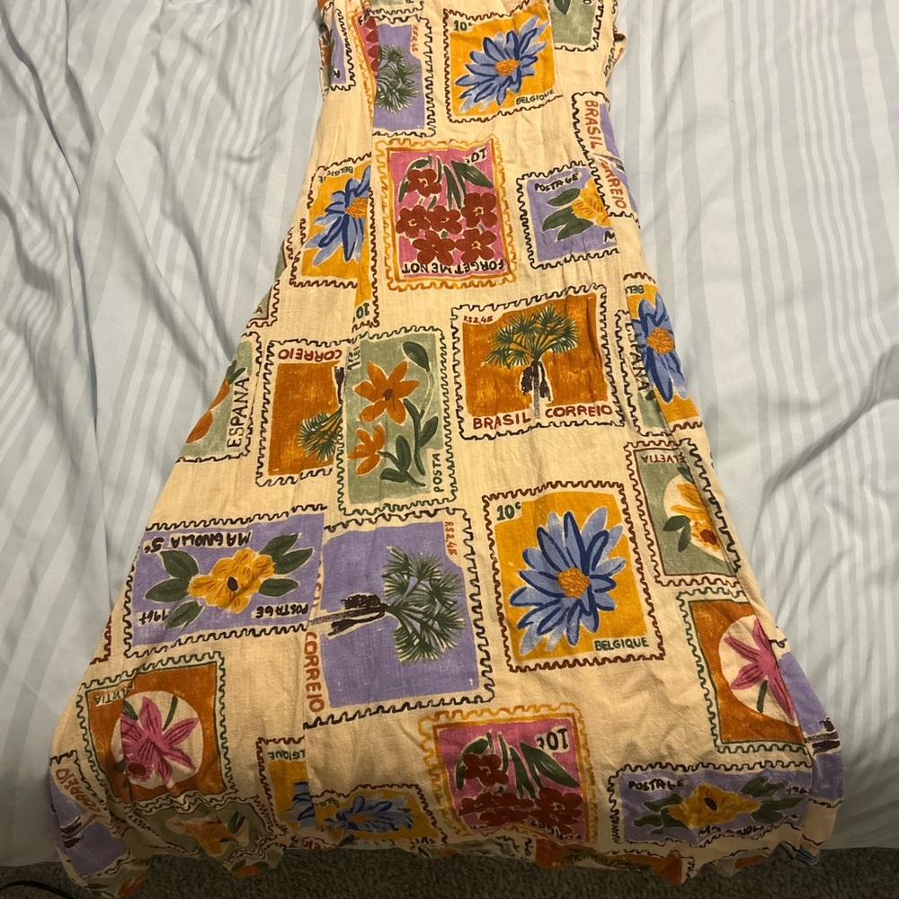 Floral Postage Stamp Print Dress